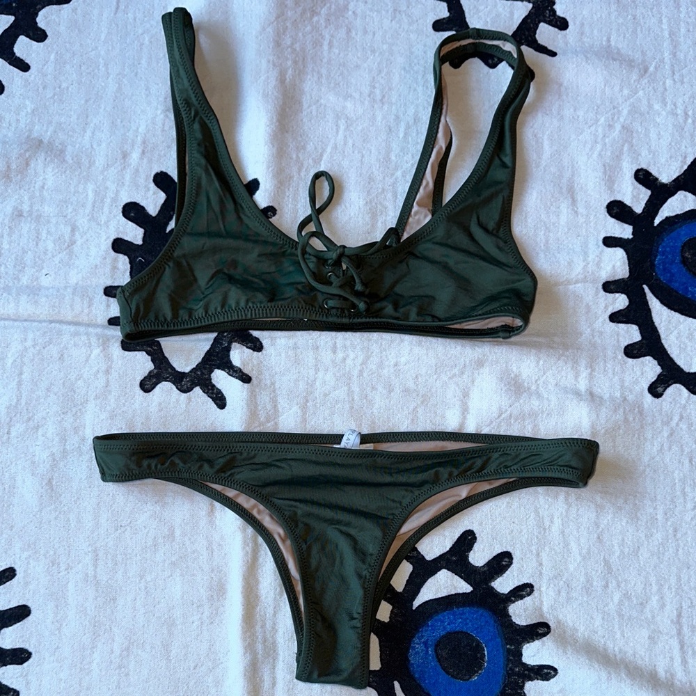 J. Crew Playa Olive Green Bikini Set